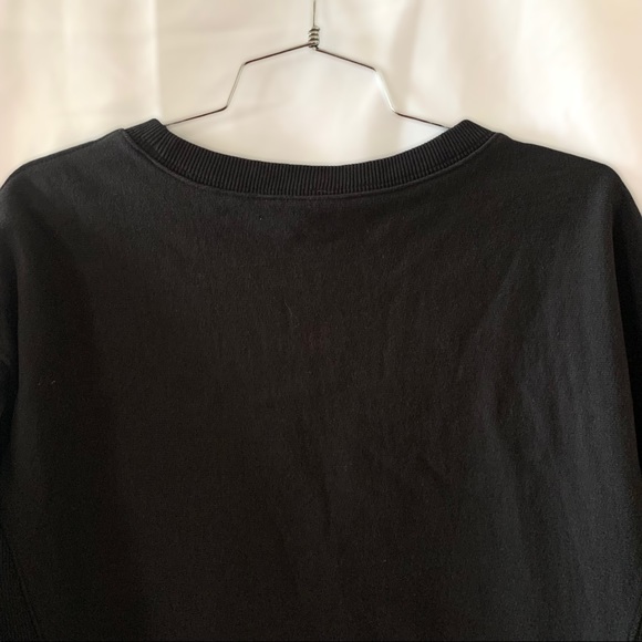 CHAMPION BLACK DRESS SHIRT COTTON CREWNECK OVERSIZED LONG  SLEEVES WOMEN SMALL - Picture 6 of 14